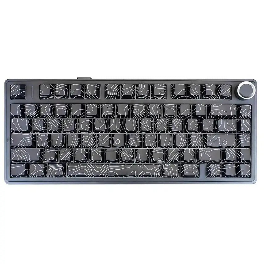 Aula F75 Gasket Mechanical Keyboard, 75% Layout, Wireless, Hot Swappable, Five-Layer Padding, Knob, RGB, Bluetooth/2.4GHz/USB-C, Pre-Lubed Linear Seiya Switches, Black Contour