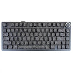 Aula F75 Gasket Mechanical Keyboard, 75% Layout, Wireless, Hot Swappable, Five-Layer Padding, Knob, RGB, Bluetooth/2.4GHz/USB-C, Pre-Lubed Linear Seiya Switches, Black Contour