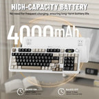 ATTACK SHARK X98PRO Wireless Gaming Keyboard, 99 Keys, LED Color Display, Hot-Swappable Blueberry Switch, Bluetooth 2.4G Wired, 4000mAh Battery, Cheese White