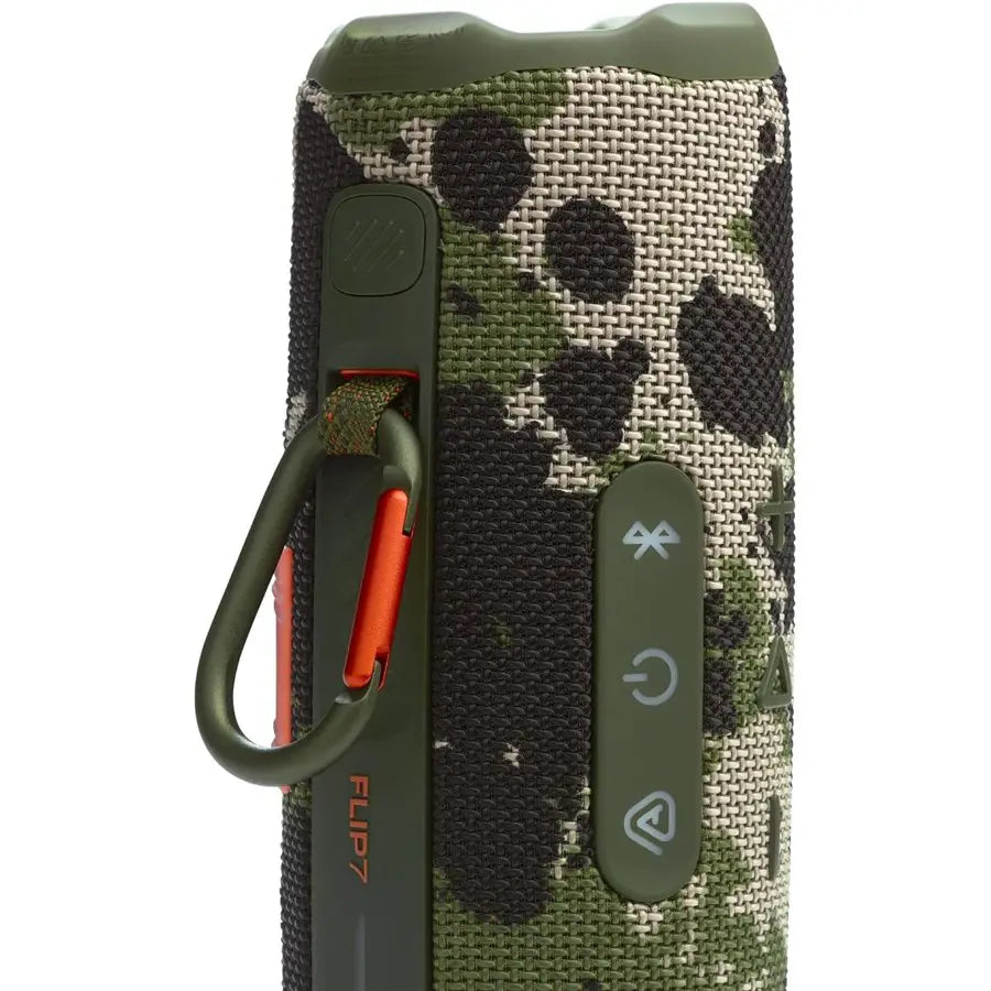 JBL Flip 7 Portable Bluetooth Speaker Squad JBLFLIP7SQUAD, AI Sound Boost, 25W Woofer, 10W Tweeter, Up To 16 Hours Playtime, Auracast Multi-Speaker