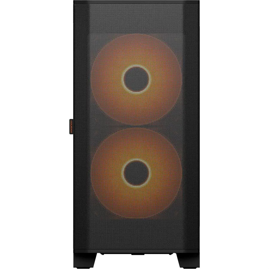 Cougar AIRFACE FLO RGB PC Case Mid Tower, Preinstalled 180mm ARGB PWM Fans, Supports Up To 360mm AIO Radiator, Black