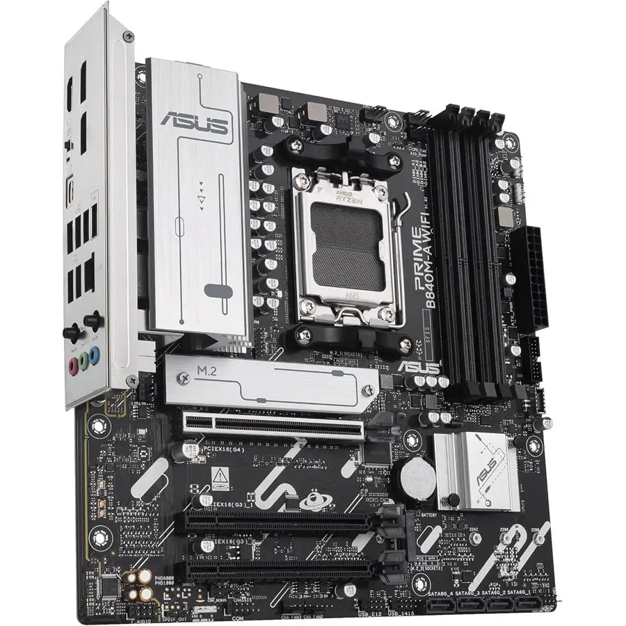 Asus PRIME B840M-A WIFI-CSM AMD mATX Motherboard DDR5 WiFi 6E Aura Sync - AMD AM5 Socket - Advanced AI Ready