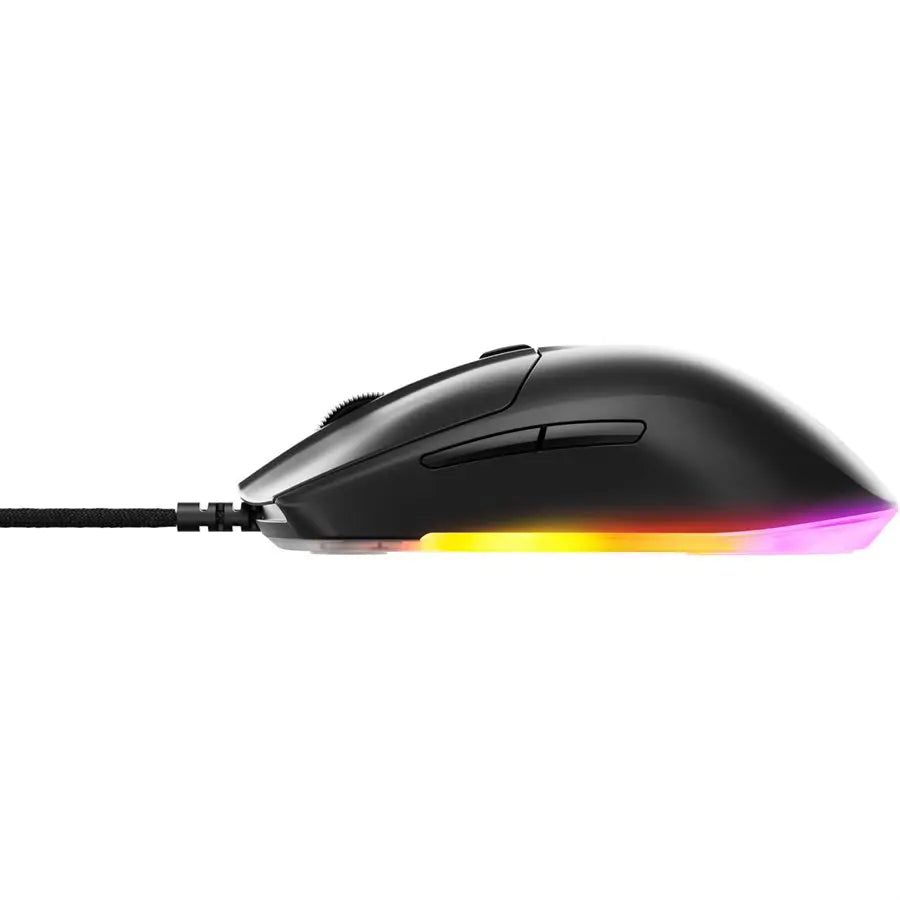 SteelSeries Rival 3 Gen 2 Gaming Mouse, TrueMove Core 8500 DPI Optical Sensor, 1.35ms Click Latency, 60 Million Click Durability, 77g Lightweight, 3-Zone RGB, Black