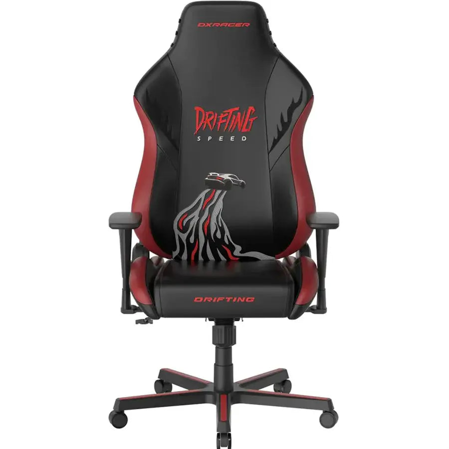 DXRacer Drifting Series Speed Gaming Chair, Racing Style, Memory Foam Head Pillow, 2D Lumbar Support, 4D Armrests, 90-135 Degree Recline, Black Red
