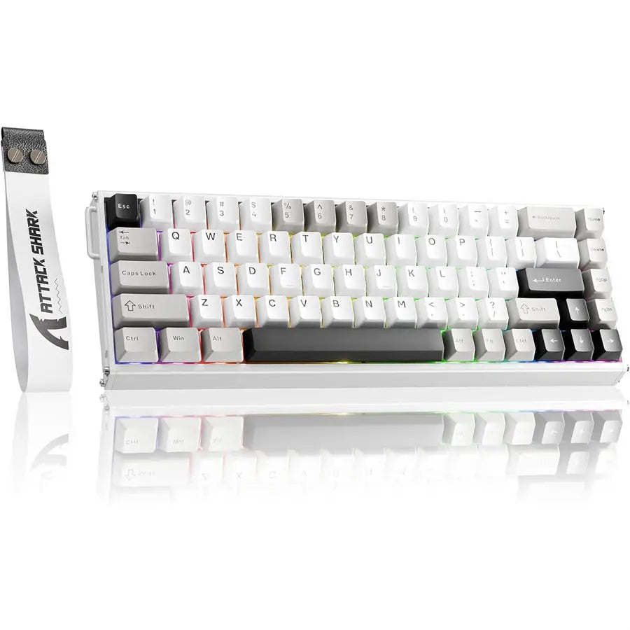 ATTACK SHARK X68 MAX HE Wired Rapid Trigger Mechanical TKL Gaming Keyboard, Full Aluminum CNC, Hall Effect Magnetic Switch, RGB Backlit, 8K Polling, 0.005mm Accuracy, NKRO, Starlight White