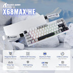 ATTACK SHARK X68 MAX HE Wired Rapid Trigger Mechanical TKL Gaming Keyboard, Full Aluminum CNC, Hall Effect Magnetic Switch, RGB Backlit, 8K Polling, 0.005mm Accuracy, NKRO, Starlight White