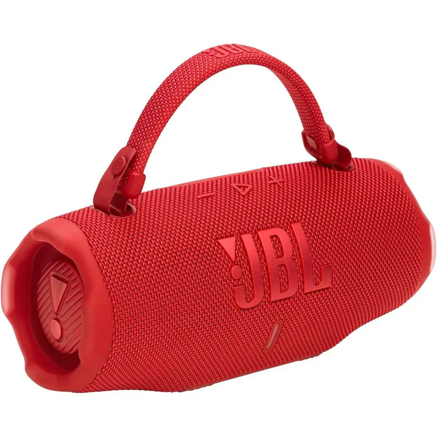 JBL Charge 6 Bluetooth Speaker Red JBLCHARGE6RED, AI Sound Boost, 30W Woofer, 15W Tweeter, Up To 28 Hours Playtime, Auracast Multi-Speaker