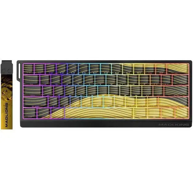 FGG MadLions MAD60 HE RGB 60% Wired Magnetic Switch Mechanical Gaming Keyboard, 60% Compact, Hall Effect Amber Pro Switches, Adjustable Actuation, 8000Hz Polling Rate, Rapid Trigger, RGB, Contour Line Yellow