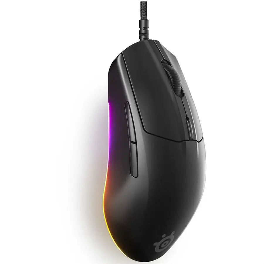 SteelSeries Rival 3 Gen 2 Gaming Mouse, TrueMove Core 8500 DPI Optical Sensor, 1.35ms Click Latency, 60 Million Click Durability, 77g Lightweight, 3-Zone RGB, Black