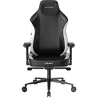 Dxracer CRAFT Series Cloud Comfort Gaming Chair, CloudSense Layered Sponge, Zero-Pressure Headrest, 2D Lumbar Support, 4D Armrests, 15° Rocking, Black White, Plus/XL