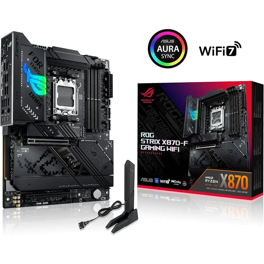 ASUS ROG Strix X870-F Gaming WIFI7 AMD AM5 ATX Motherboard, 16+2+2 110A Power Stages, DDR5, 4x M.2, PCIe5.0, USB10G PD30W, Wi-Fi 7