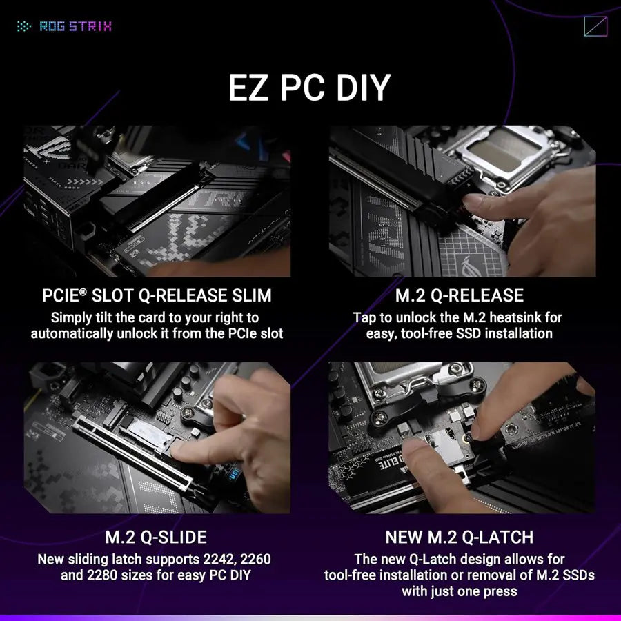 ASUS ROG Strix X870-F Gaming WIFI7 AMD AM5 ATX Motherboard, 16+2+2 110A Power Stages, DDR5, 4x M.2, PCIe5.0, USB10G PD30W, Wi-Fi 7