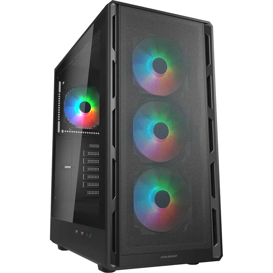 Cougar AIRFACE PURE RGB Mid Tower Case - Compact ATX, Ventilation-Optimized Perforated Panel, Black