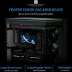 Thermalright Trofeo Vision 360 ARGB Black Liquid CPU Cooler, 6.86-Inch Magnetic IPS LCD Screen, 2400x1080 Resolution, Intel LGA1700/1851, AMD AM4/AM5