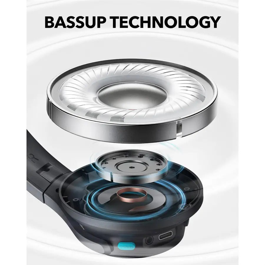 Soundcore Q11i Wireless Over-Ear Bluetooth Headphones, Deep Bass, 60H Playtime, Hi-Res Audio, Multipoint Connection, Dark Gray