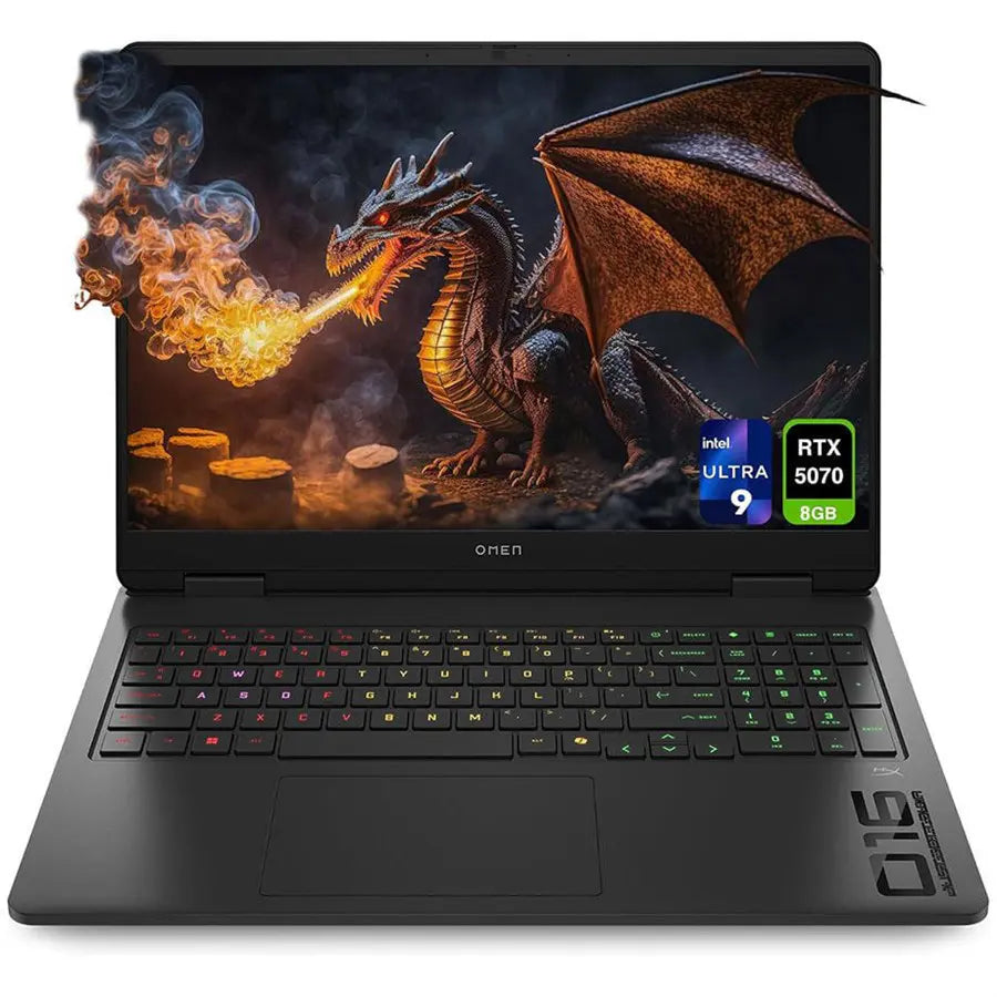 HP OMEN 16 AN0119nr Slim Gaming Laptop - Intel Core Ultra 9 285H - 16GB DDR5 - 1TB SSD - NVIDIA GeForce RTX 5070 8GB - 16" WQXGA 240Hz IPS 500 nits 100% sRGB - Windows 11 Home - Black