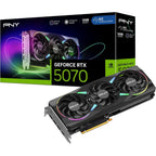 PNY NVIDIA GeForce RTX 5070 Epic-X ARGB OC Triple Fan Graphics Card 12GB GDDR7 PCIe 5.0 Black VCG507012TFXXPB1-O