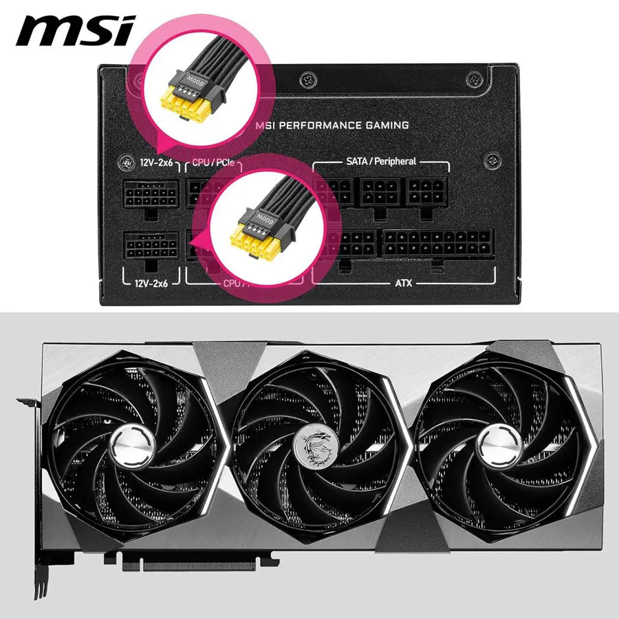 MSI MPG A1000GS PCIe5 Fully Modular Gaming 1000W Power Supply, 80 PLUS Gold, Dual 12V-2x6 Cables, Server-Grade 105C Capacitors, ATX 3.1 and PCIe 5.1 Ready, Low-Noise