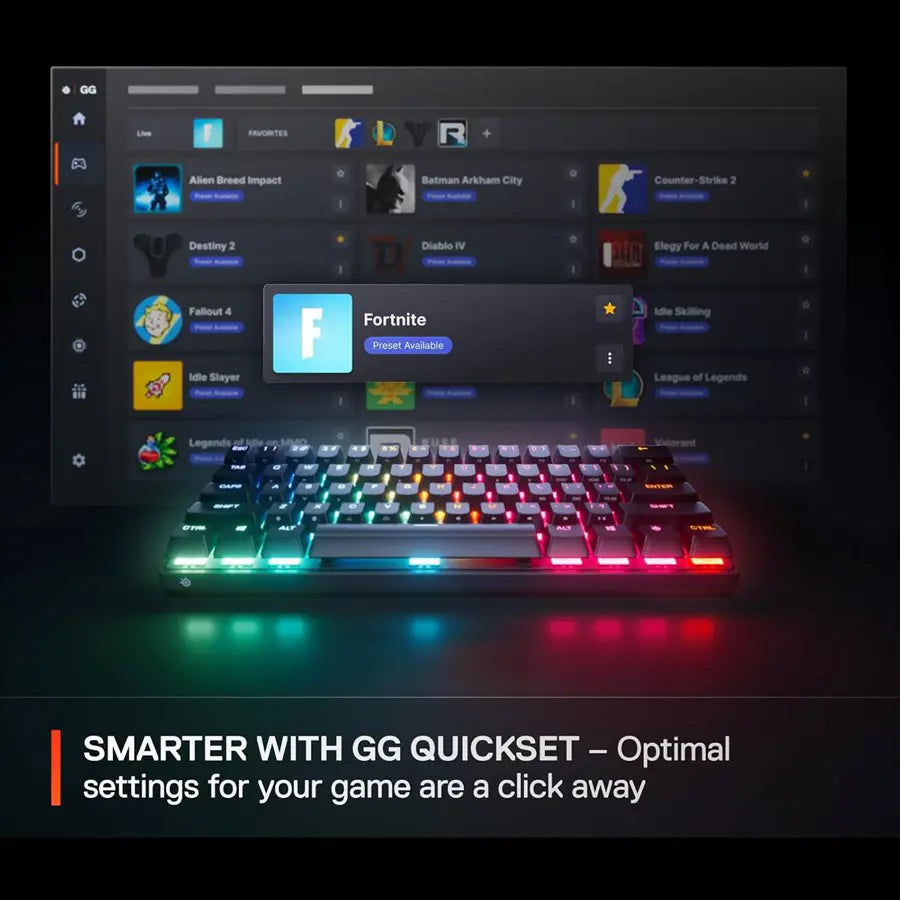SteelSeries Apex Pro Mini Gen 3 Mechanical Gaming Keyboard OmniPoint 3.0 HyperMagnetic Switches, Adjustable Actuation, Rapid Trigger, RGB, USB-C 64913