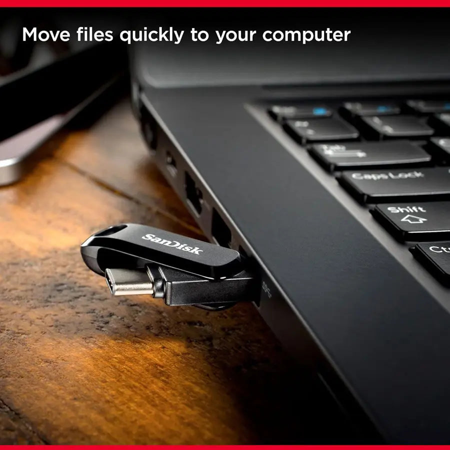 SanDisk Ultra Dual Drive Go USB Type-C 256GB, USB 3.2 Gen 1, 2-in-1 USB-C and USB-A, 400MB/s Read Speed, SDDDC3-256G-G46, Black