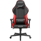 DXRacer Prince Series Gaming Chair, Racing Style, Cooling Gel Headrest, Lumbar Support, 2D Armrest, 90-135 Degree Recline, PVC Leather, Black Red