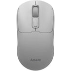 Amaze Clicket A712 Wireless Mouse, Dual Wireless Bluetooth and 2.4GHz, Adjustable 800/1200/1600 DPI, 4 Buttons, Silent Touch, Rechargeable Type-C 500mAh, 64g, Grey