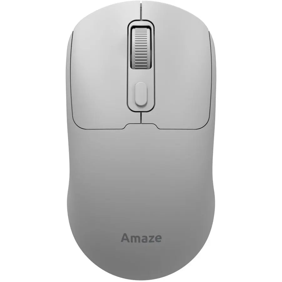 Amaze Clicket A712 Wireless Mouse, Dual Wireless Bluetooth and 2.4GHz, Adjustable 800/1200/1600 DPI, 4 Buttons, Silent Touch, Rechargeable Type-C 500mAh, 64g, Grey