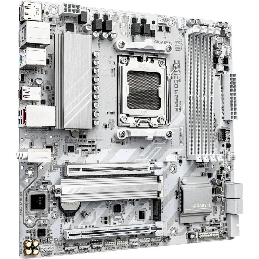 Gigabyte B850M DS3H ICE Motherboard, AMD Socket AM5, X3D Turbo Mode, Digital 8+2+2 VRM, Dual Channel DDR5, 2xM.2 Including PCIe 5.0, 2.5GbE LAN