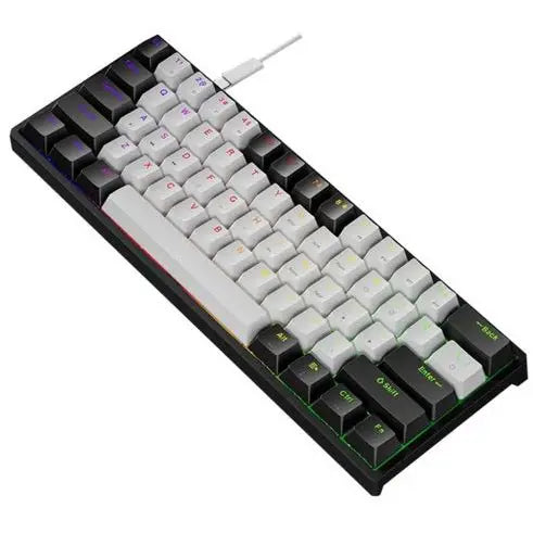JERTECH JK540 Wired Gaming Mechanical Keyboard, 60% Layout, RGB Backlighting, Mechanical Switches, 61 Keys, Black Grey