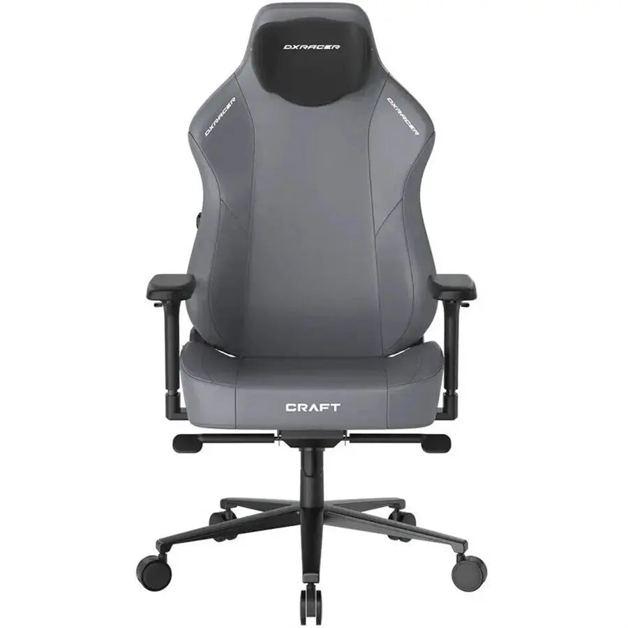 Dxracer CRAFT Series Cloud Comfort Gaming Chair, CloudSense Layered Sponge, Zero-Pressure Headrest, 2D Lumbar Support, 4D Armrests, 15° Rocking, Grey, Plus/XL