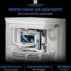 Thermalright Trofeo Vision 360 ARGB White Liquid CPU Cooler, 6.86-Inch Magnetic IPS LCD Screen, 2400x1080 Resolution, Intel LGA1700/1851, AMD AM4/AM5