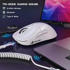 ATTACK SHARK X3MAX Wireless Gaming Mouse, PixArt PAW3950 Sensor, Up To 42000 DPI, Tri-Mode BT/2.4G/Wired, 49g Superlight, 200 Hours Battery, White