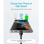 Anker 322 USB-C To USB-C Cable, 3ft Braided 60W Max Charging, Black