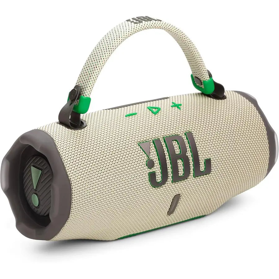 JBL Charge 6 Bluetooth Speaker Sand JBLCHARGE6SAND, AI Sound Boost, 30W Woofer, 15W Tweeter, Up To 28 Hours Playtime, Auracast Multi-Speaker