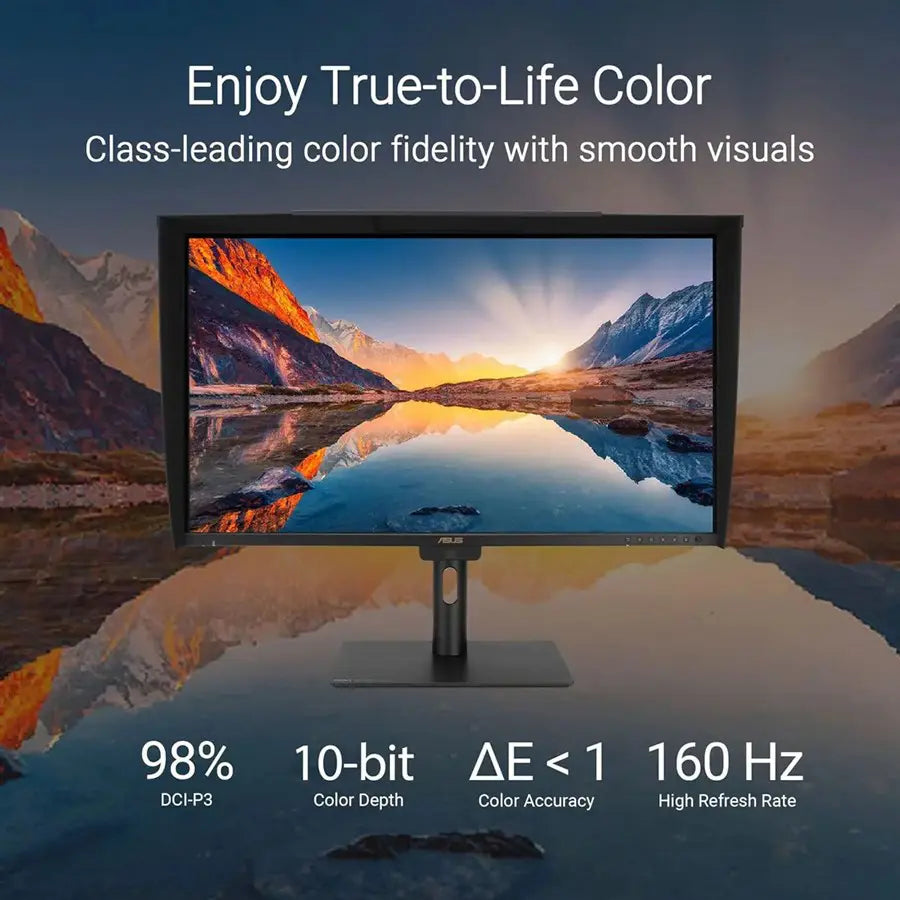 ASUS ProArt Display PA27UCGE Professional Monitor, 27-inch 4K, IPS, 160Hz, 98% DCI-P3, Delta E<1, USB-C PD 96W