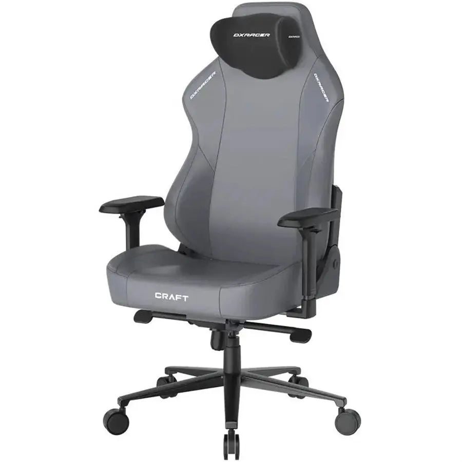 Dxracer CRAFT Series Cloud Comfort Gaming Chair, CloudSense Layered Sponge, Zero-Pressure Headrest, 2D Lumbar Support, 4D Armrests, 15° Rocking, Grey, Plus/XL