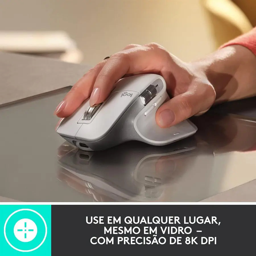 Logitech MX Master 3S Wireless Performance Mouse 8K DPI, MagSpeed Scrolling, Quiet Clicks, Ergo Design, USB-C, Bluetooth, Chrome-Pale Grey 910-006562