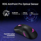 Asus ROG Keris II Origin Gaming Mouse, 42000 DPI ROG AimPoint Pro Sensor, ROG SpeedNova Wireless, 8000Hz Polling Rate Support, 65g, Black