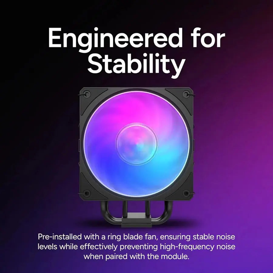 Cooler Master Hyper 212 3DHP ARGB CPU Air Cooler, Patented 3D Heat Pipe Technology, 120mm PWM High Airflow ARGB Fan, Quiet Cooling, AMD AM5 and AM4 and Intel LGA 1851 and 1700, Black, MAY-T2HP-217PA-R1