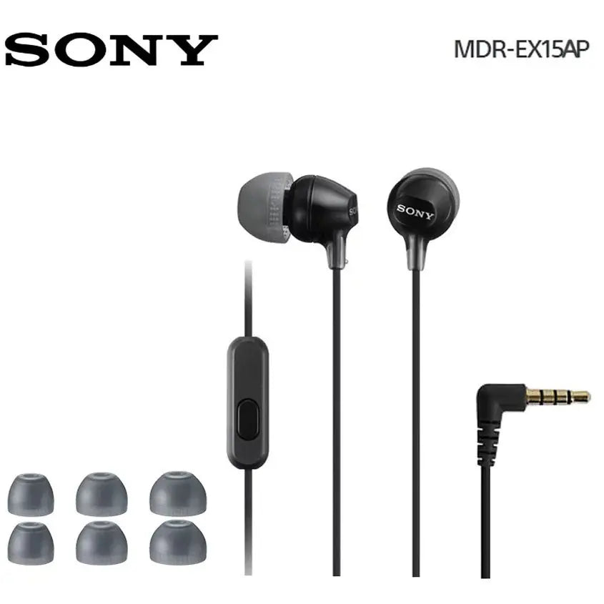 Sony MDR-EX15AP Headphones In-Ear Earbud with Smartphone Control with Mic Black
