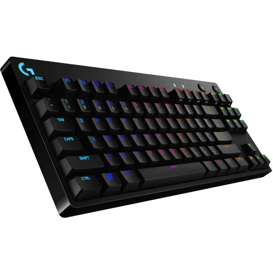 Logitech G PRO Mechanical Gaming Keyboard Wired Mechanical Gaming Keyboard, GX Clicky Switches, Tenkeyless, LIGHTSYNC RGB, Detachable Cable, Black, 920-009396