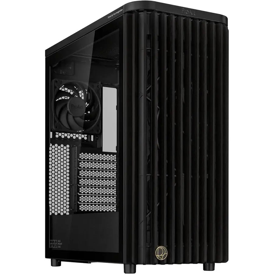 Asus ProArt PA401 Wood Edition ATX Mid-Tower Case Tempered Glass, FSC-Certified Wooden Front Panel, Dual 160mm Fans, USB-C 20Gbps, Natural Style Crafted Wood
