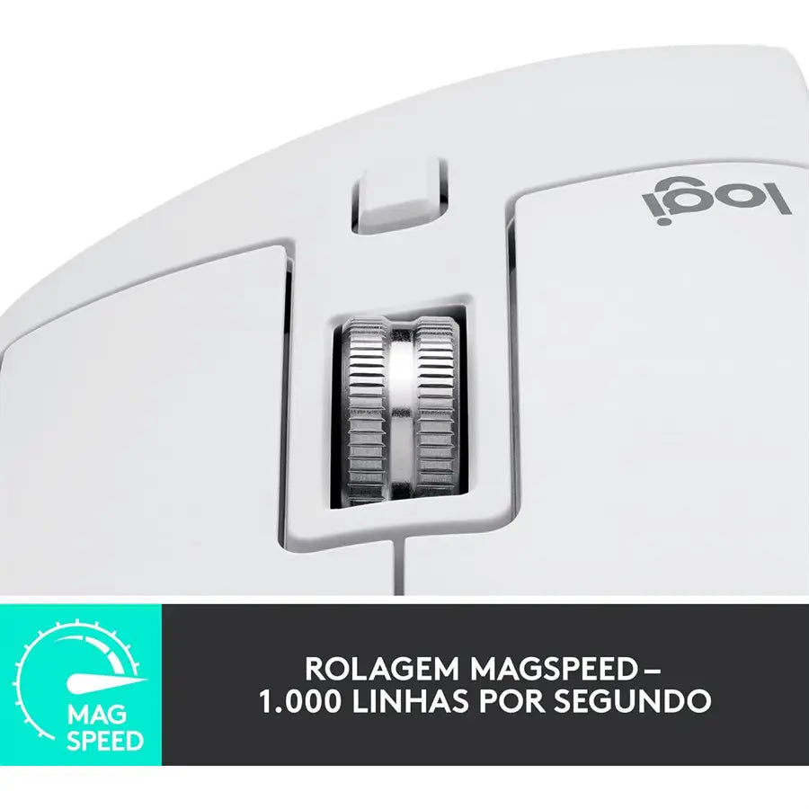 Logitech MX Master 3S Wireless Performance Mouse 8K DPI, MagSpeed Scrolling, Quiet Clicks, Ergo Design, USB-C, Bluetooth, Chrome-Pale Grey 910-006562