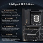 ASUS ProArt Z890-CREATOR WIFI Z890 ATX Motherboard, LGA1851, DDR5, PCIe5.0, Thunderbolt5 Type-C, 10Gb and 2.5Gb LAN, WiFi7