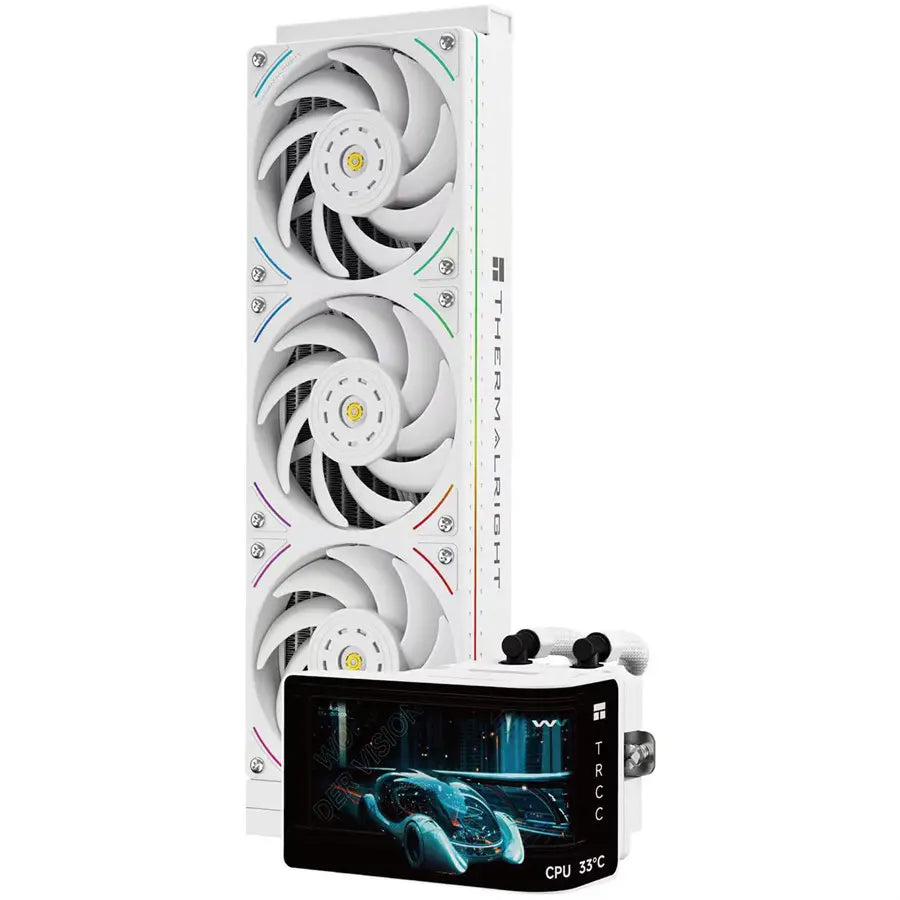 Thermalright Wonder Vision 360 UB ARGB White Liquid CPU Cooler – 6.67' 3D Curved AMOLED Screen, 2K 60Hz Display, Triple 2150RPM Fans, Intel LGA1851/1700, AMD AM4/AM5