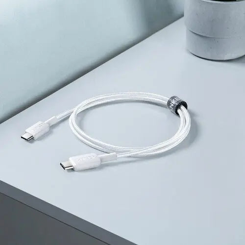 Anker 322 USB-C To USB-C Cable, 3ft Braided 60W Max Charging, White