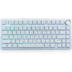 Aula F75 Gasket Mechanical Keyboard, 75% Layout, Wireless, Hot Swappable, Bluetooth/2.4GHz/USB-C, Pre-Lubed Linear Seiya Switches, Knob, 16.8M RGB, White Contour