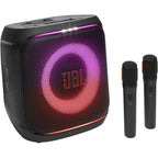 JBL PartyBox Encore 2 Portable Speaker, 100W RMS, JBL Pro Sound With AI Sound Boost, Dynamic Lightshow, Up To 15 Hours Play Time, Includes 2 Wireless Mics, IPX4, JBLPBENCORE22MICAS, Black