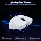 ATTACK SHARK X11SE Wireless Gaming Mouse, PixArt PAW3311 Sensor, Tri-Mode BT/2.4G/Wired, 59g Ultra-Light, 65 Hours Battery, White