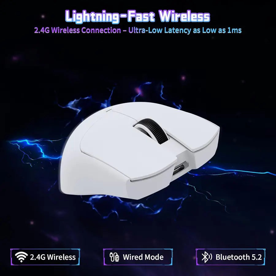 ATTACK SHARK X11SE Wireless Gaming Mouse, PixArt PAW3311 Sensor, Tri-Mode BT/2.4G/Wired, 59g Ultra-Light, 65 Hours Battery, White